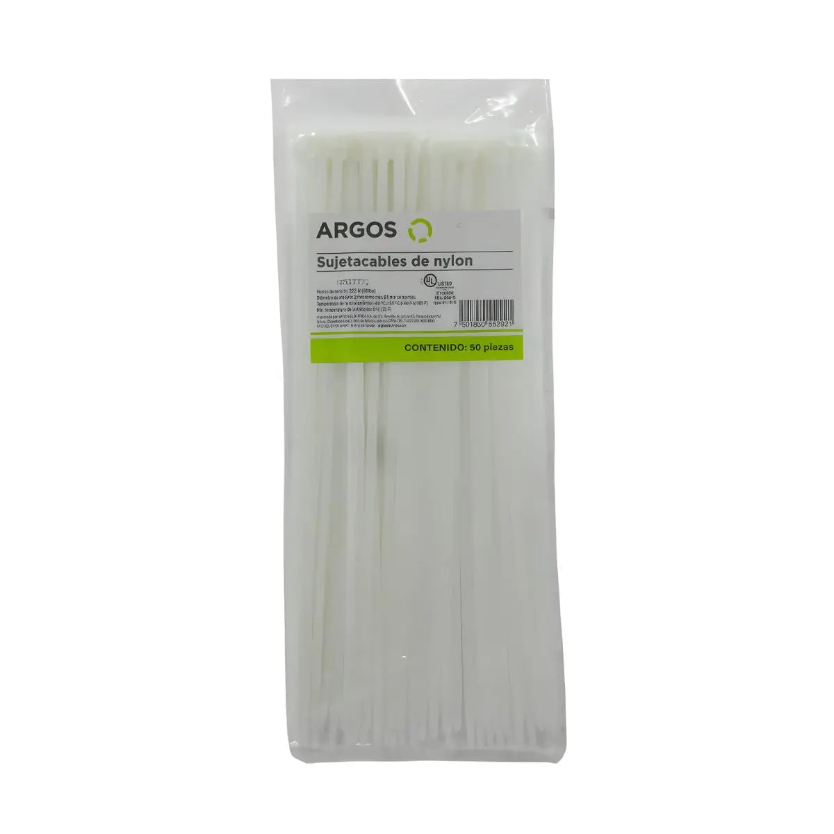 Argos Sujetacables Nylon 613 x 8.7 mm Empaque 50 Piezas - Argos