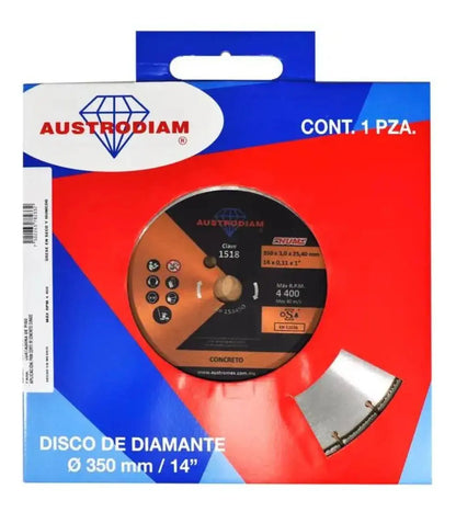 3 piezas Disco Diamante Austrodiam Segmentado de Corte 350 mm x 3 mm x 25.4 mm - Austrodiam