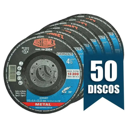 Pack 50 Pzs Discos Desbaste Metal 2004 Esmeriladora Austromex (OPORTUNIDAD) - Austrodiam - vista lateral