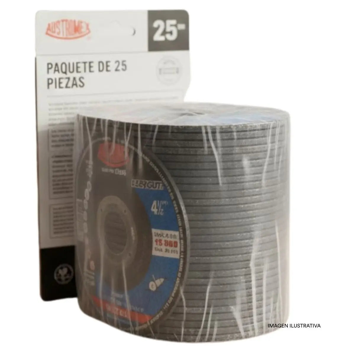 25 Disco abrasivo tipo 42 grano 24 de 115 x 3.2 x 22.23 mm METAL Austromex - Austrodiam - vista lateral