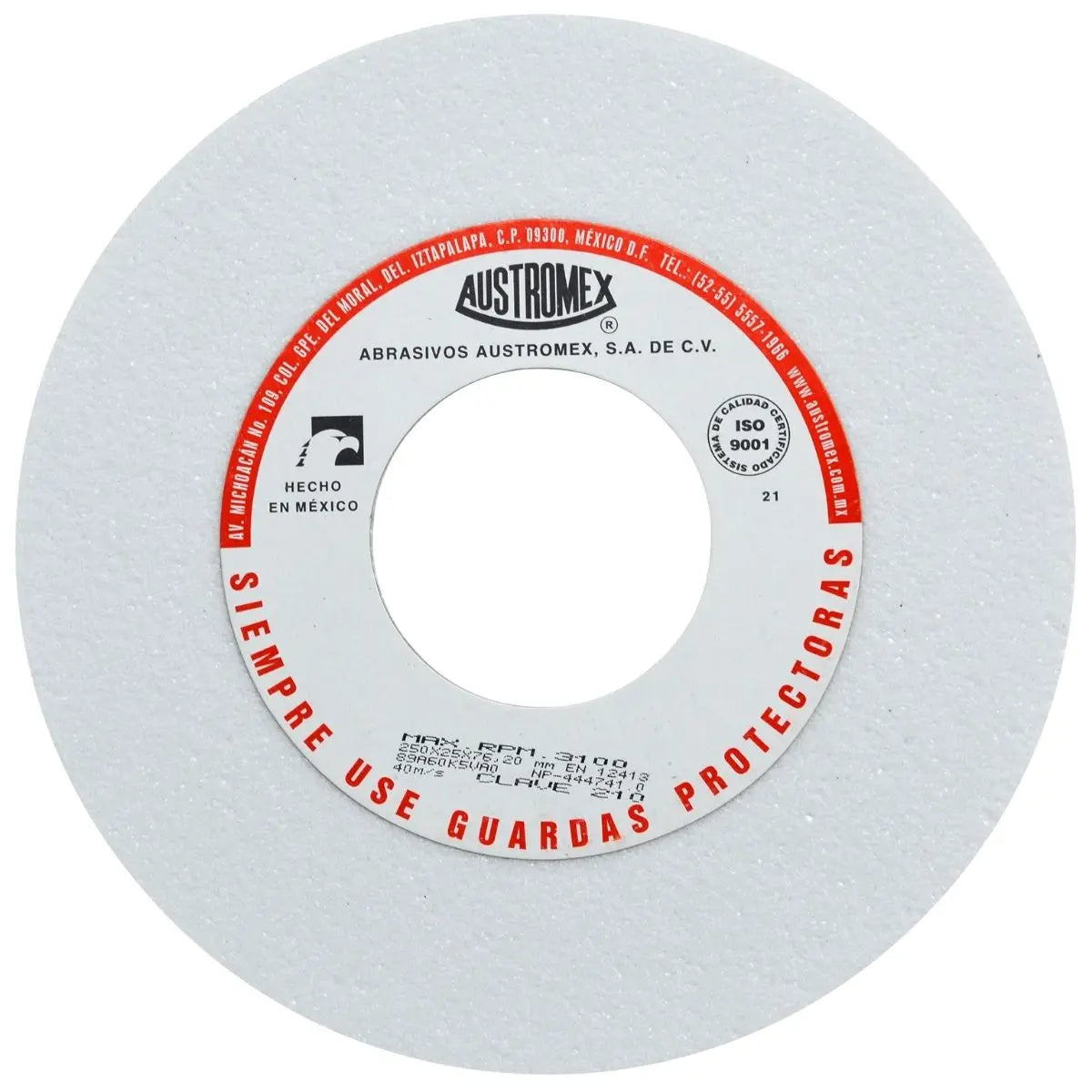 1 Rueda Abrasiva para rectificar superficies planas y cilíndricas de 250 x 25 x 76.20 mm Austromex (OPORTUNIDAD) - Austrodiam