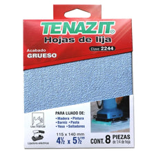 8 piezas Paquete de hojas de lija Tenazit grano 80 de 115 x 140 mm 1/4 HOJA TSA2C - Austrodiam
