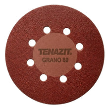10pz Paquete 5 Discos Lija Clave 2257 Grano 80 Tenazit - Austrodiam - vista lateral