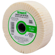 Rueda flap de felpa Tenazit tipo FF1 de 150 x 50 x 25.4 mm D5H25 - Austrodiam