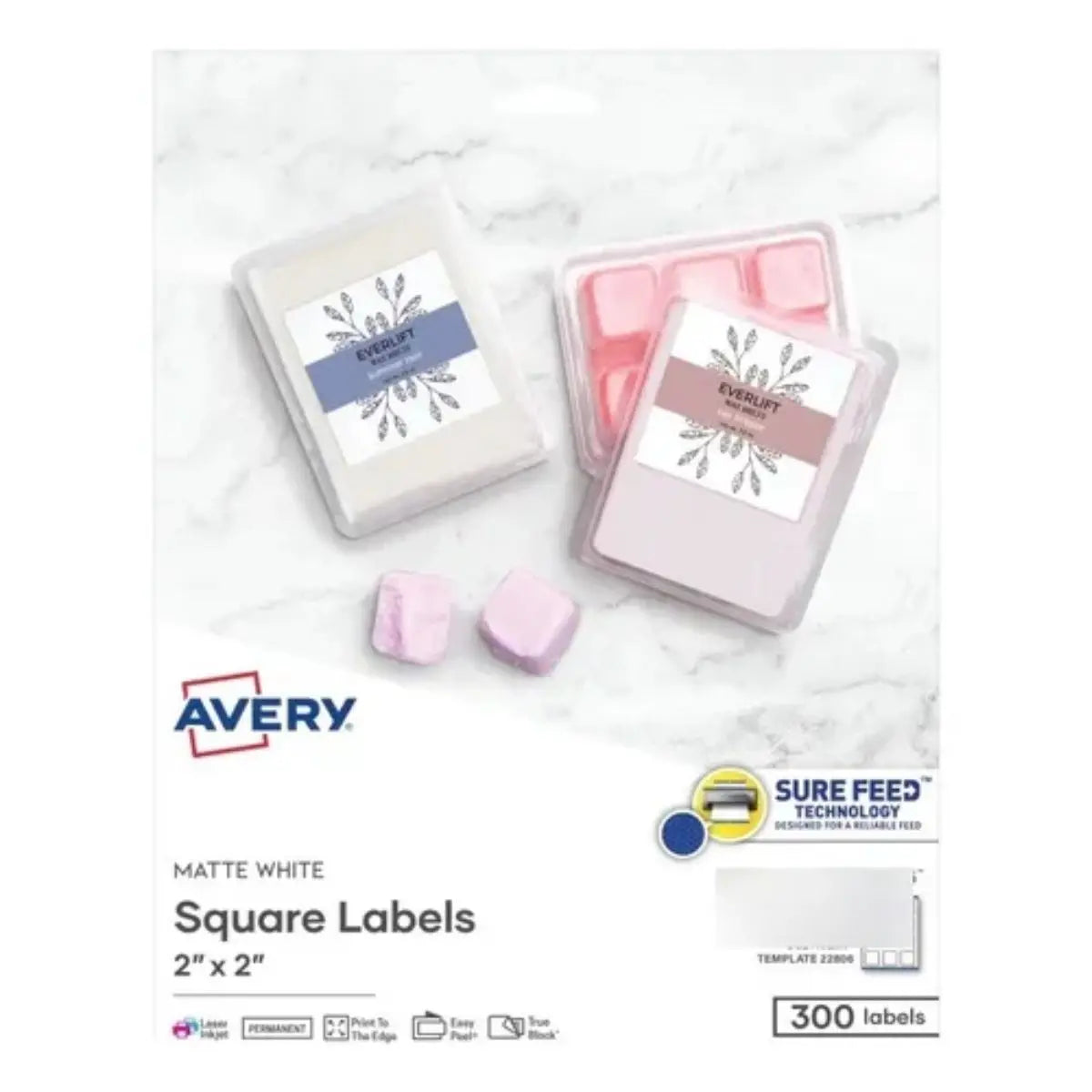 Etiqueta Blanca Cuadrada 5,1 X 5,1 Cm Avery 22806 (300 Etiq) Color Blanco Dise?o Impreso - Avery