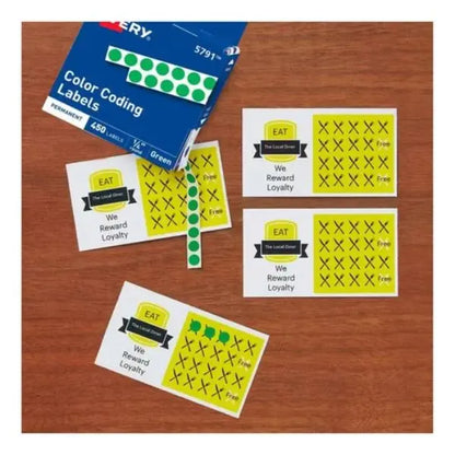 450 Etiquetas Redonda Avery Circular 6mm Permanente Codigo Color Amarillo - Avery - contenido