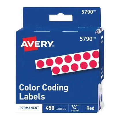 450 Etiquetas Redonda Avery Circular 6mm Permanente Codigo Rojo - Avery