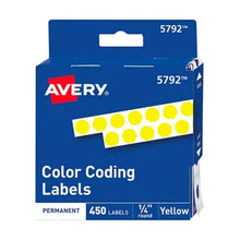450 Etiquetas Redonda Avery Circular 6mm Permanente Codigo Color Amarillo - Avery - detalle