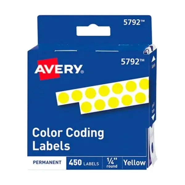 450 Etiquetas Redonda Avery Circular 6mm Permanente Codigo Color Amarillo - Avery - vista lateral