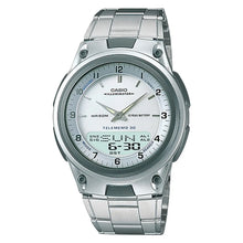 Reloj Casio Aw80 Metal Cronometro Contra Agua 30mem Luz Idd, correa Plateado, bisel Gris oscuro, fondo Blanco - Casio