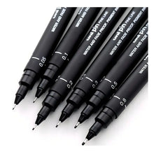 PIN ESTILOGRAFO DESECHABLE CARTERA CON 6 PIEZAS NEGROS (PUNTO 0.1- 0.3 - 0.5- 0.2-0.4-0.8 MM) Azor - Azor