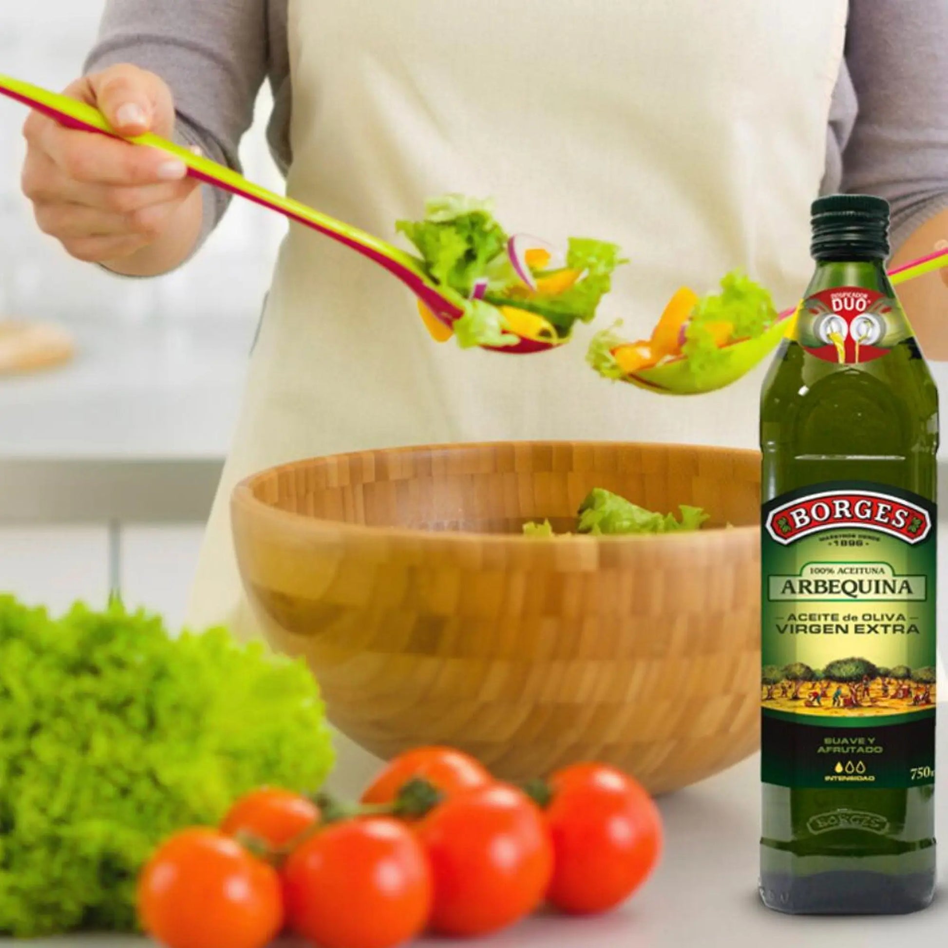 Aceite de Oliva Arbequina 500ml - borges - vista lateral