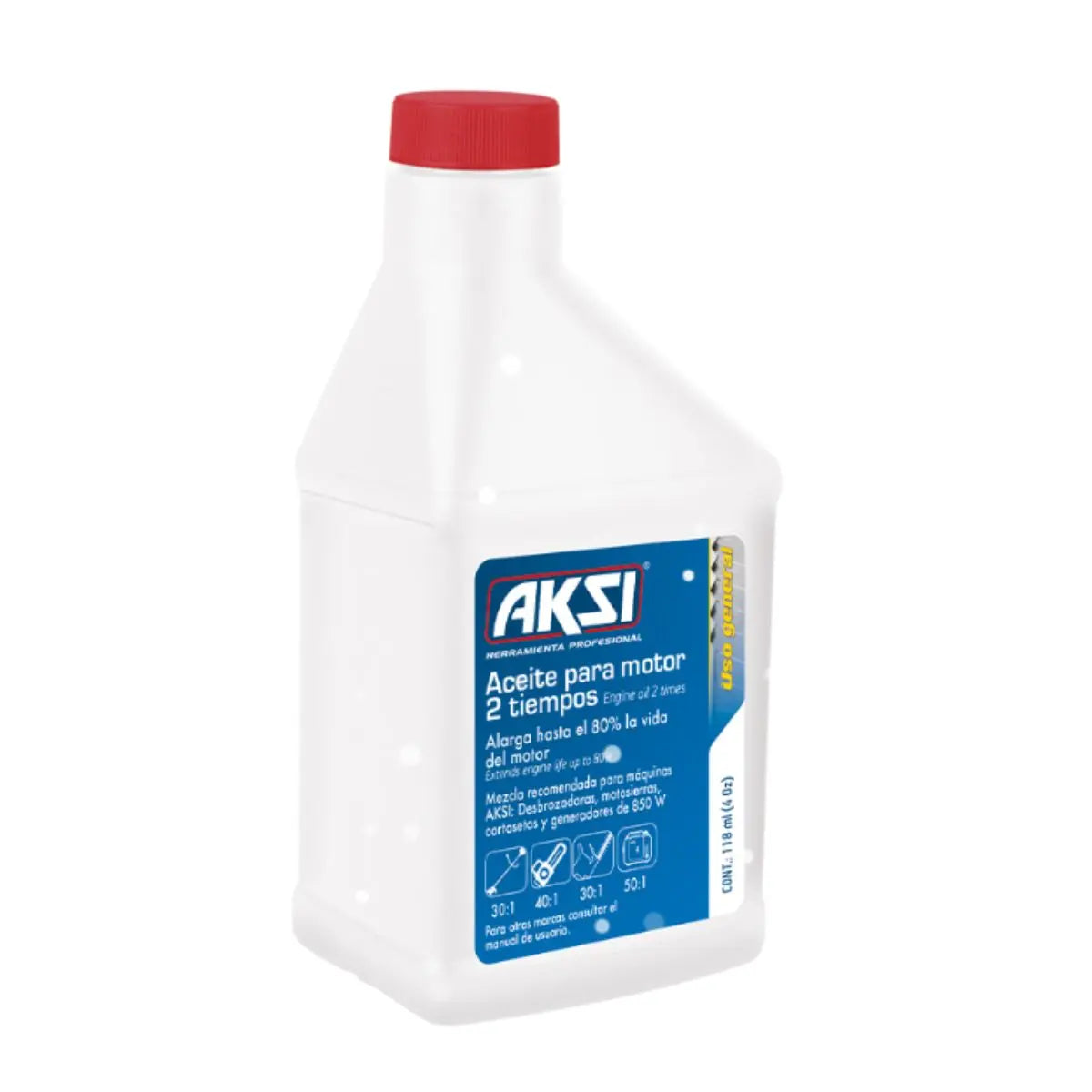 Aceite mineral para motor de 2 tiempos, bote de 120 ml (4 Oz) Aksi - Aksi