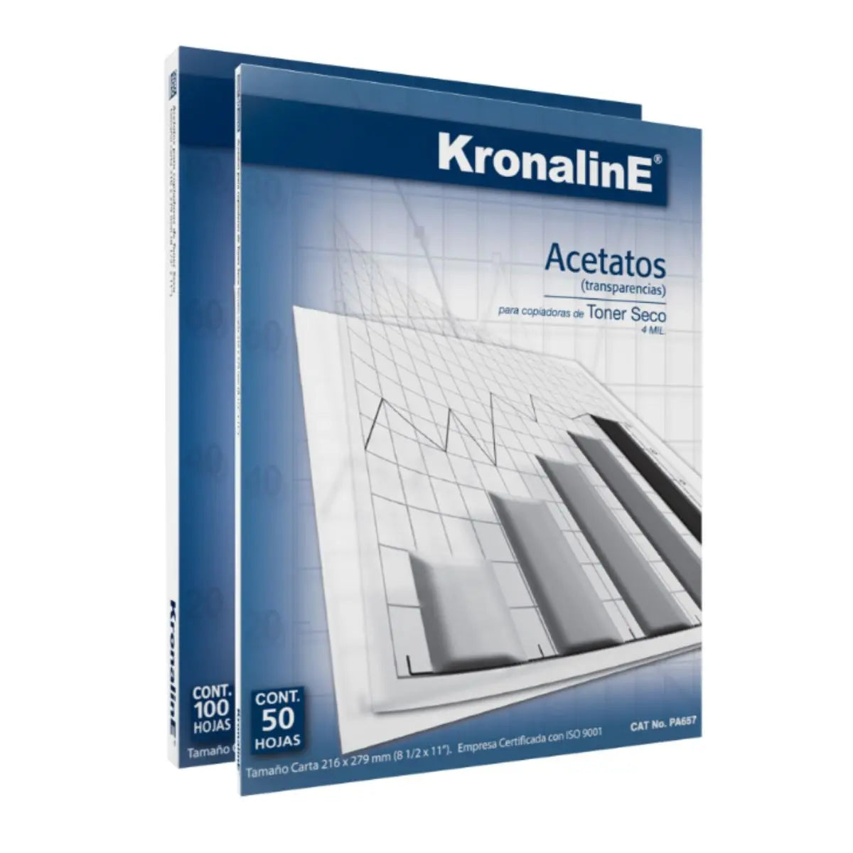 50 Hoja Acetato Poliester Kronaline Pa651 Laser Oficio Toner - Kronaline - empaque
