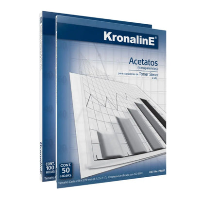 50 Hoja Acetato Poliester Kronaline Pa651 Laser Oficio Toner - Kronaline - empaque