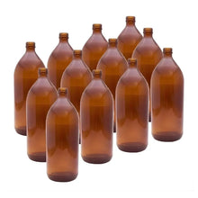 Botella Ámbar Redonda Industrial 1000ml 12pz - Ball
