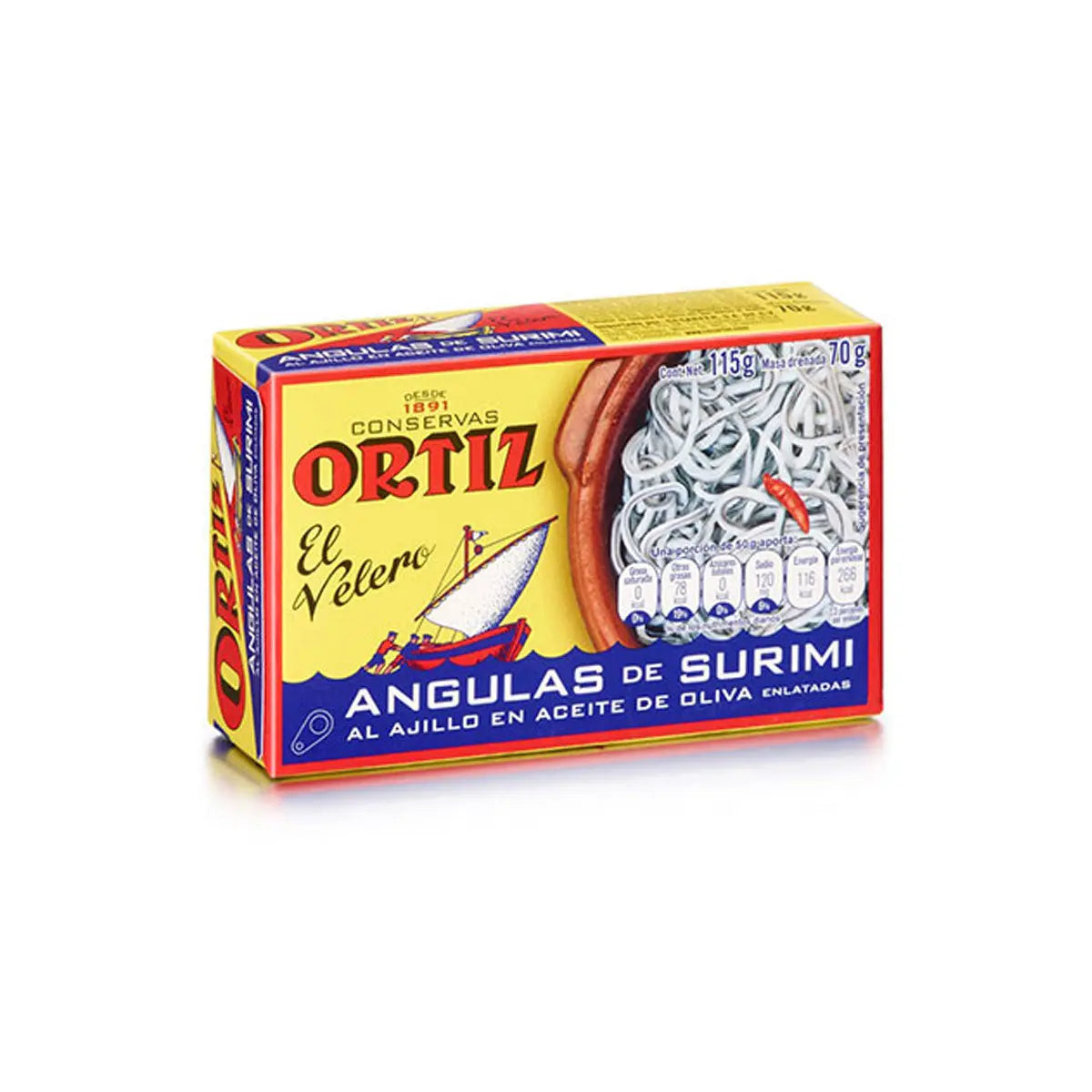 Angulas de Surimi en Aceite de Oliva 115g - conservas ortiz