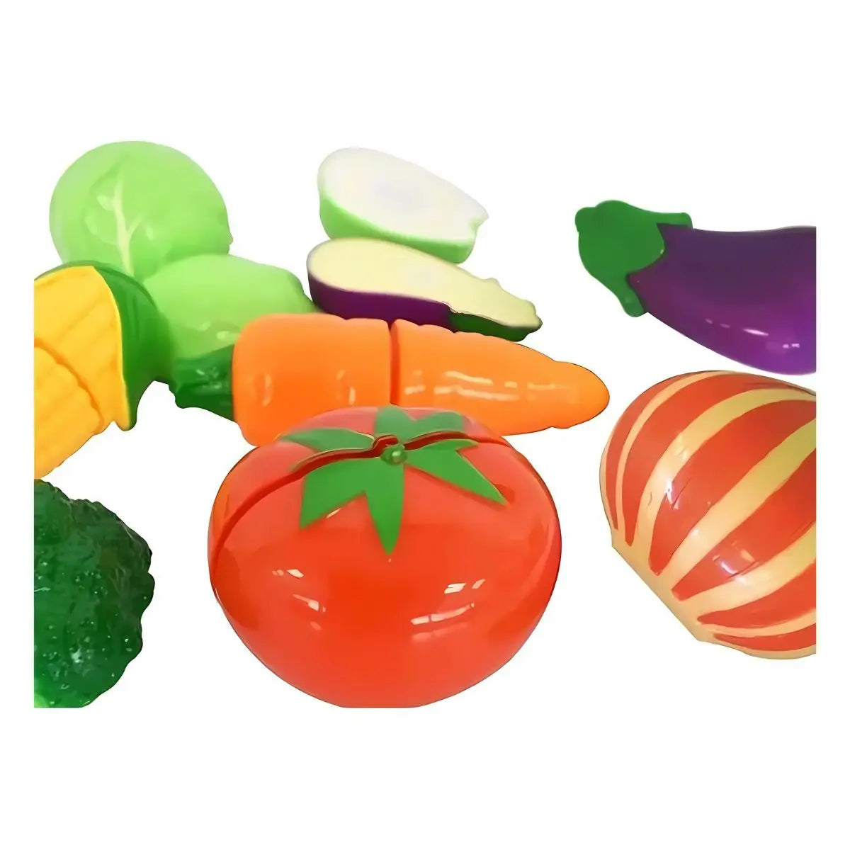 Set Verduras De Juguete Para Partir Cortar Plástico Cocinar - Diako - vista trasera
