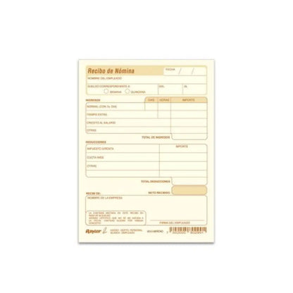 3 Block Recibo de Nomina 50 Hojas 1/4 Carta RAYTER - Rayter - detalle