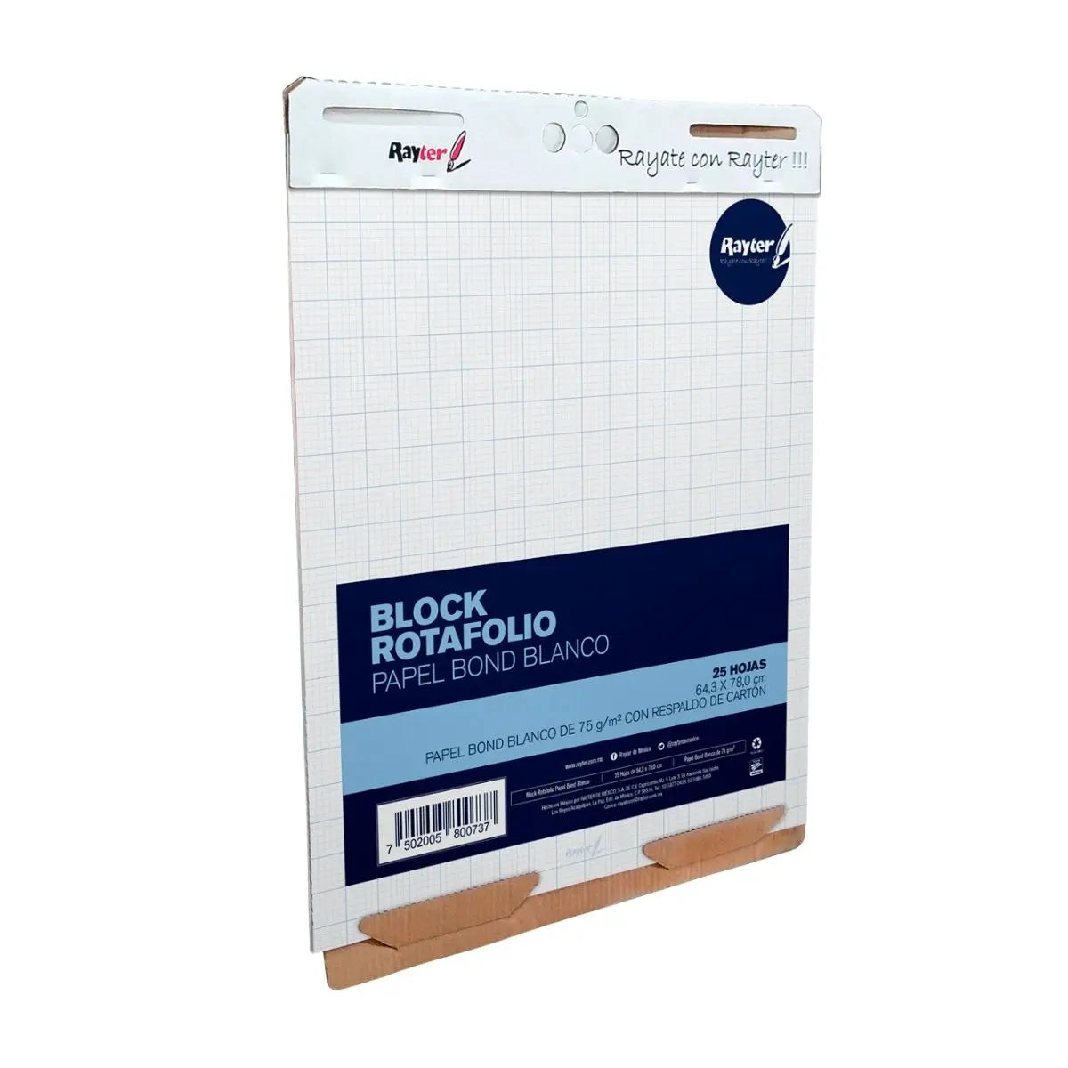Block de 25 Hojas para Rotafolio 75g Azul 65 x90 cm RAYTER - Rayter - vista lateral