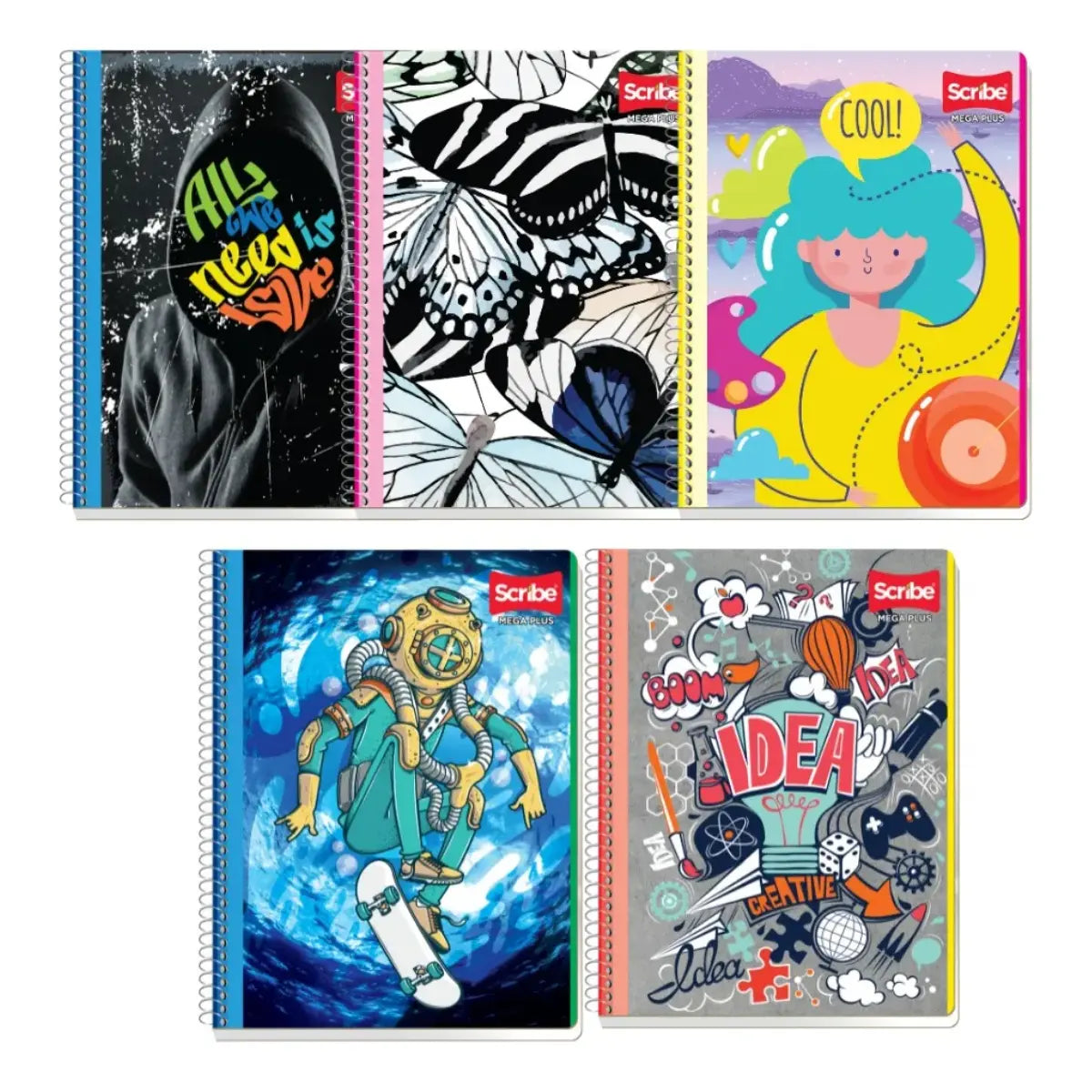 Cuaderno Profesional Mega Plus 100 hojas Diseños cuadro grande SCRIBE - Scribe - detalle