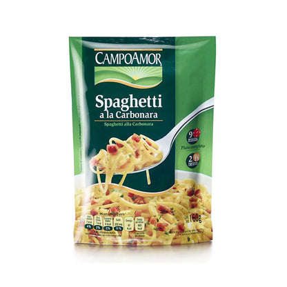 Spaghetti a la Carbonara 160g - campoamor - vista lateral
