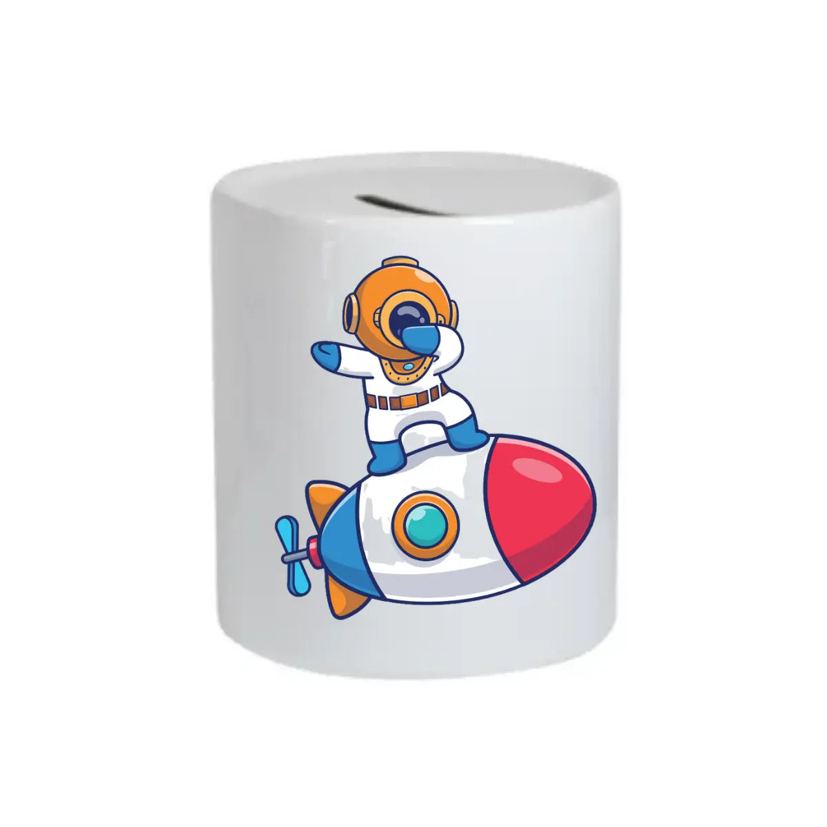 10 Pz Vaso de cerámica 11 oz. Blanco. Estilo alcancía Color Make - Color Make - empaque