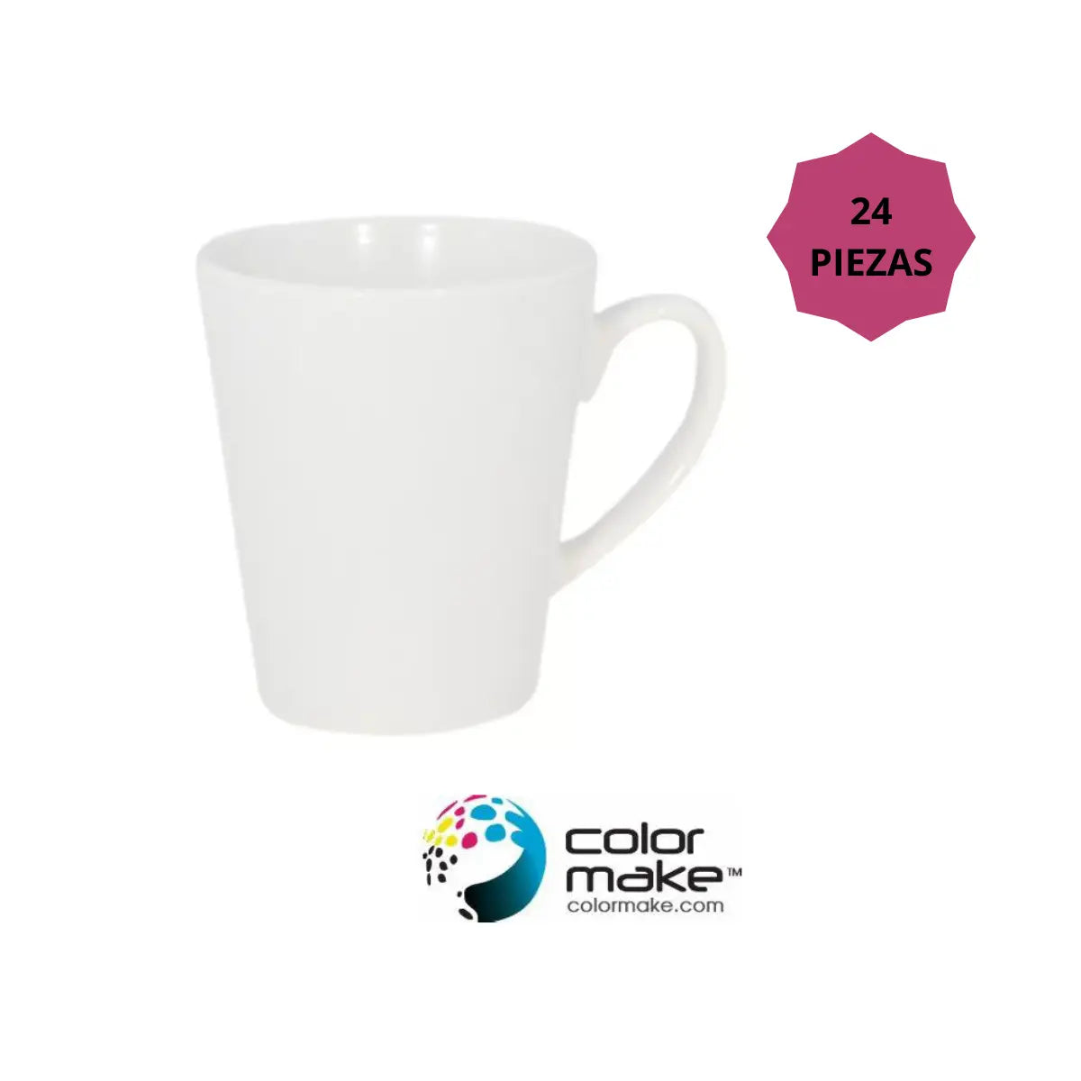 24 Pz Taza Conica Blanca 12 Oz Color Make Sublimacion - Color Make