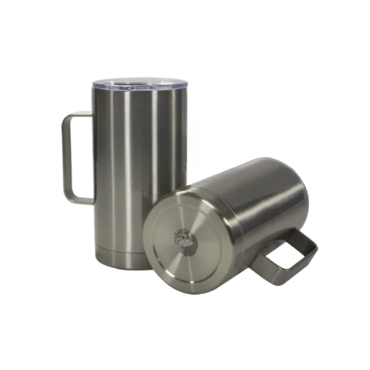 5 pz Taza de Acero 700 ml. Coffee Tipo Camper Grande. Plata Color Make - Color Make