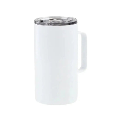 5 pz Taza de Acero 700 ml. Coffee Tipo Camper Grande. Blanco Color Make - Color Make