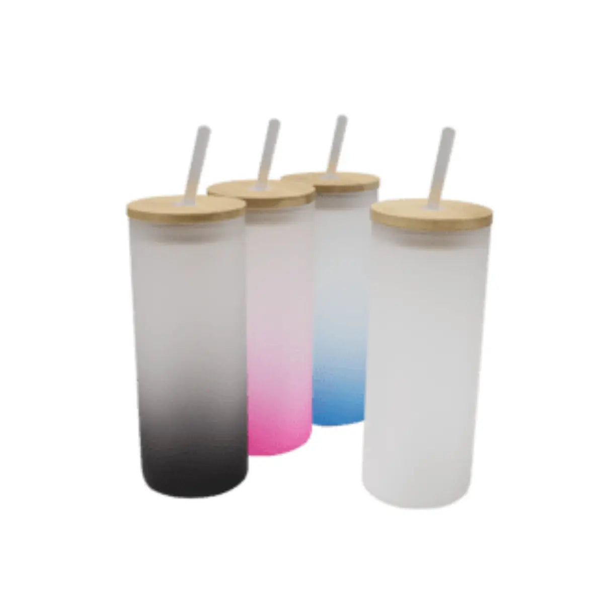 3 Pz Vaso de Vidrio 690ml. Tipo Skinny. Glaseado fondo negro Color Make - Color Make
