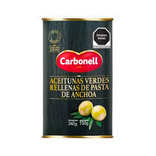 Aceitunas Verdes Rellenas de Anchoa 340g - Carbonell