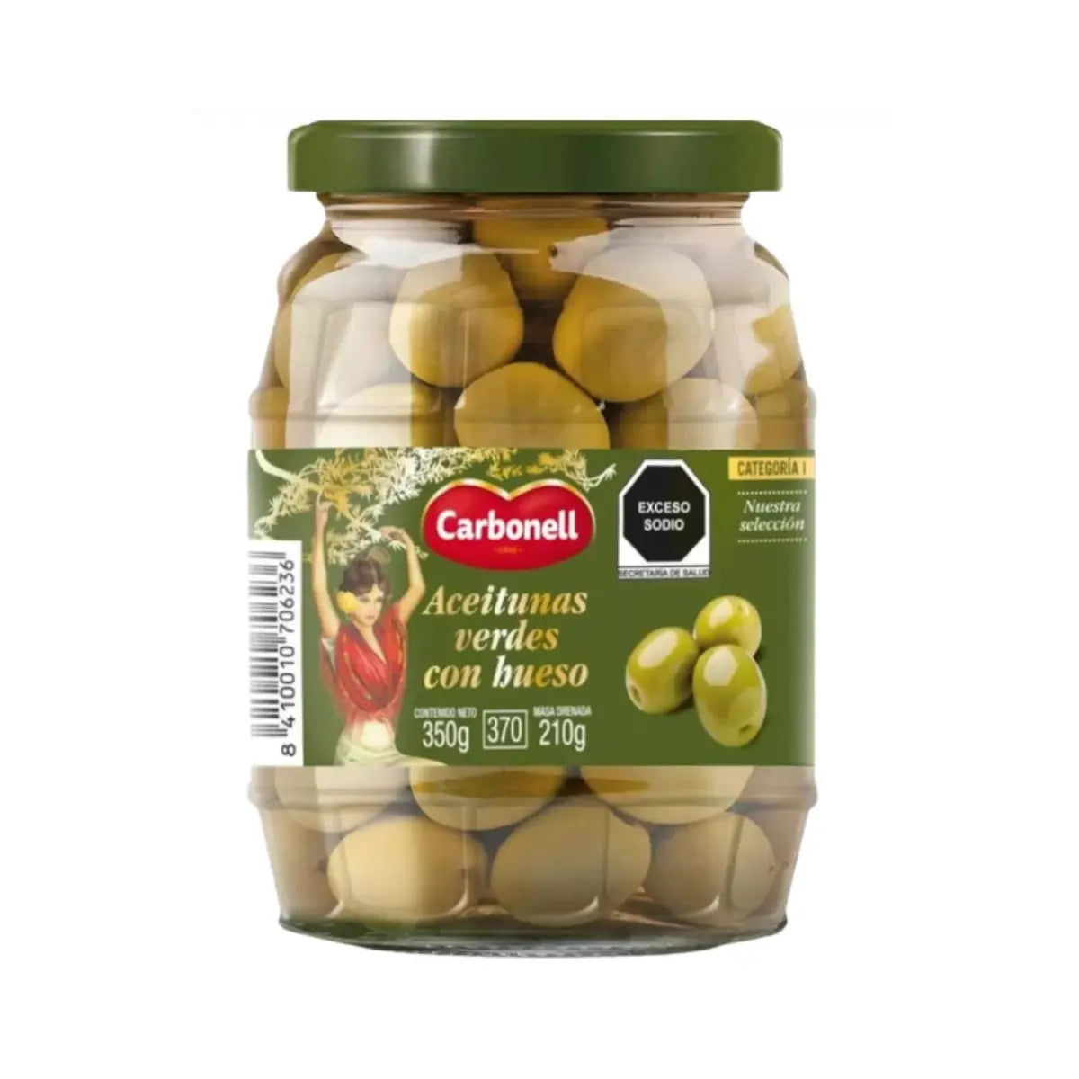 Aceitunas Verdes Con Hueso Carbonell 350g - Deoleo