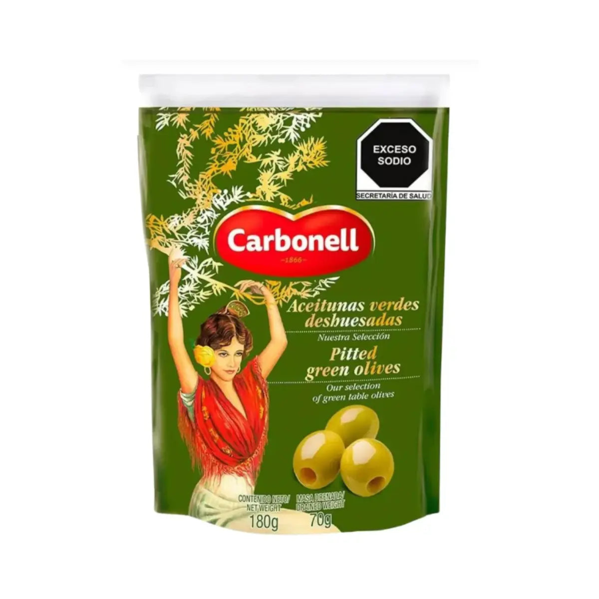 Aceitunas Verdes Deshuesadas Carbonell 180g - Cabel