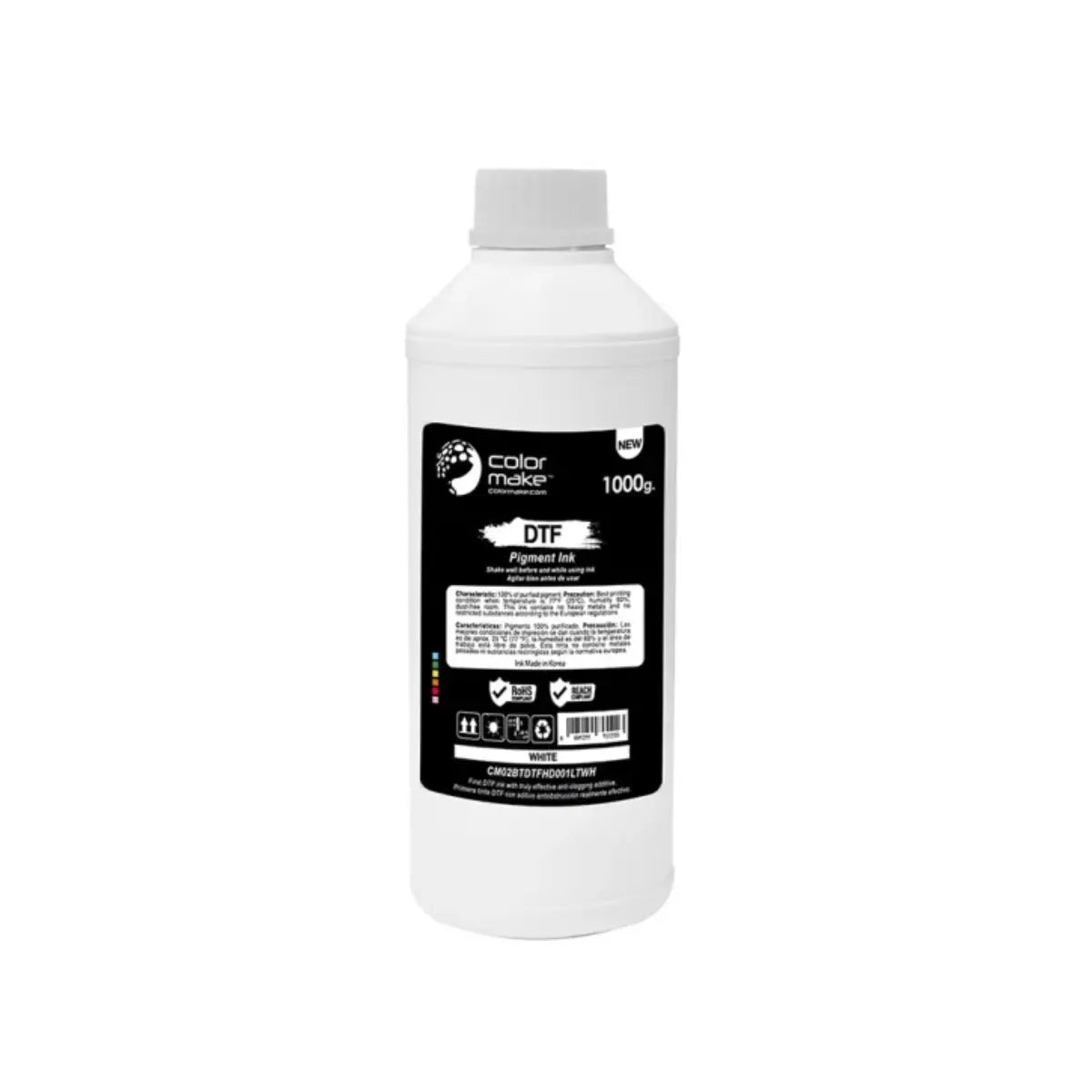 Tinta DTF Etiqueta Negra 1kg White Color Make - Color Make