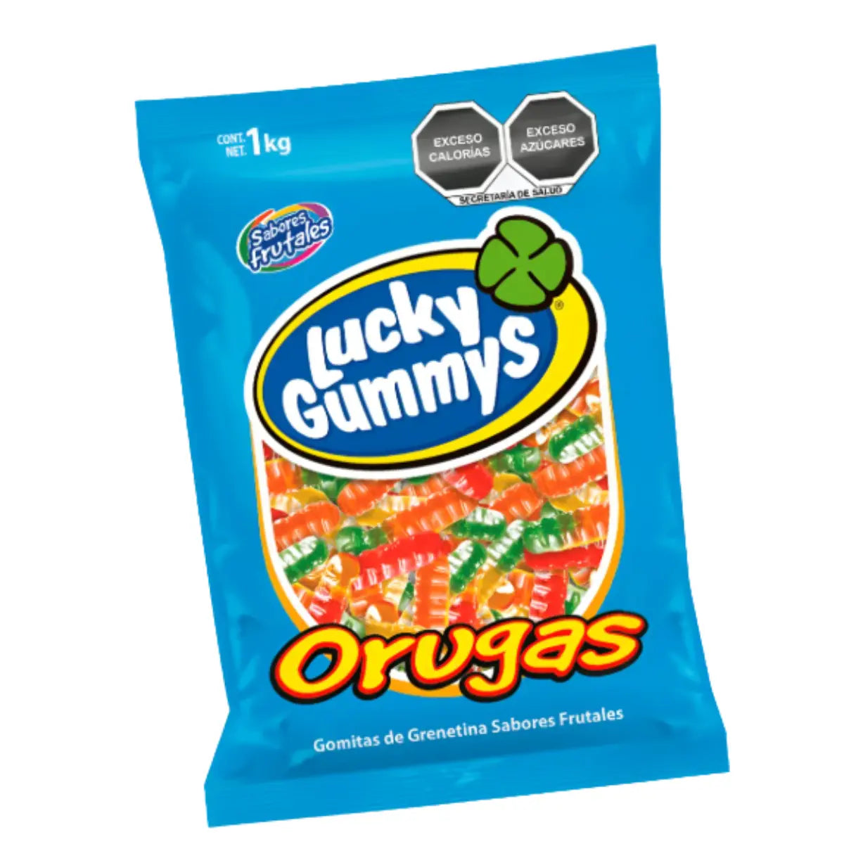 Gomitas Forma Orugas Sabores Frutales Lucky Gummys 1Kg - Cuanda - vista lateral