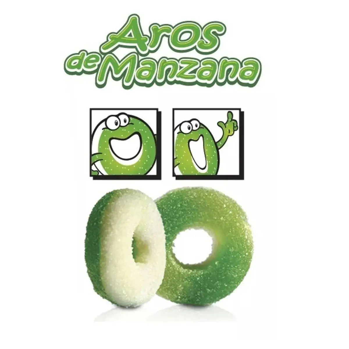 Gomitas Azucaradas Aros De Manzana Lucky Gummys 1 Kg - Cuanda - vista lateral