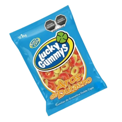 Gomitas Foma De Donitas Lucky Gummys Sabor Durazno 1kg - Lucky GummyS - vista lateral