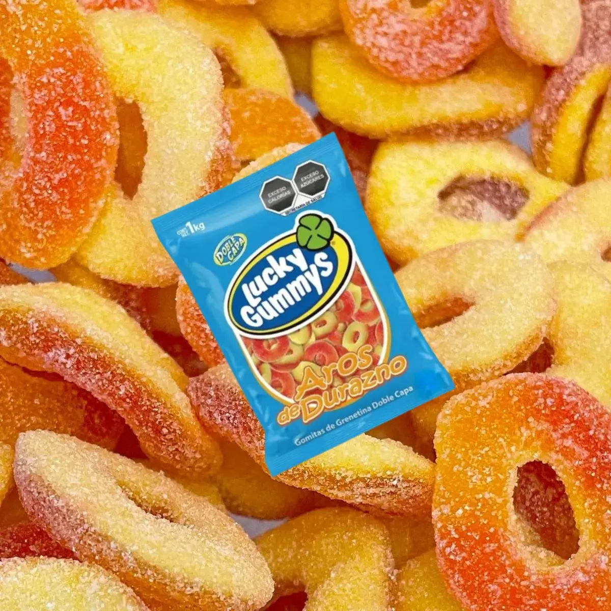 Gomitas Foma De Donitas Lucky Gummys Sabor Durazno 1kg - Lucky GummyS