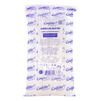 1 KG SILICÓN EN BARRA CONFETTI DELGADO TRANSPARENTE 25CMX7MM - Confetti