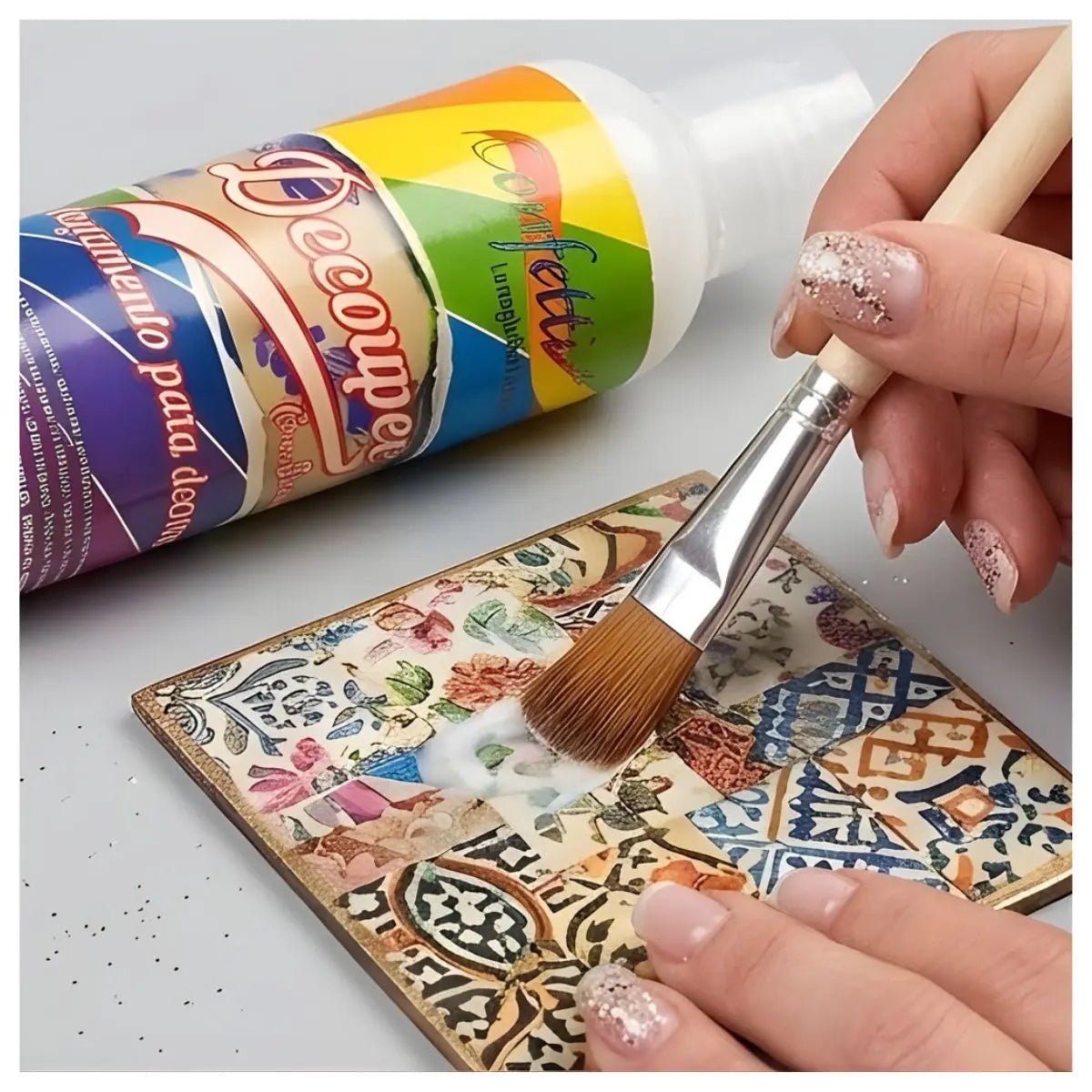 PEGAMENTO PARA DECOUPAGE CONFETTI REGULAR 60ml - Confetti - vista lateral