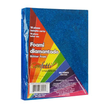 FOAMI DIAMANTADO TAMAÑO CARTA CONFETTI PQT C/10 PZAS Azul Rey - Confetti