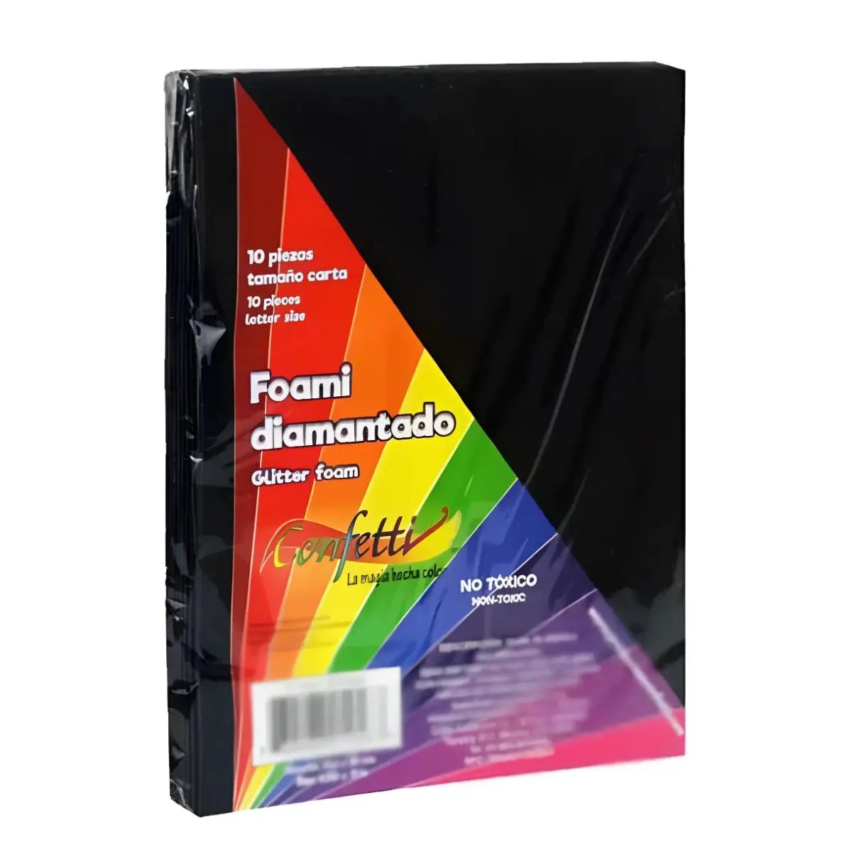 FOAMI DIAMANTADO TAMAÑO CARTA CONFETTI PQT C/10 PZAS Negro - Confetti - accesorios