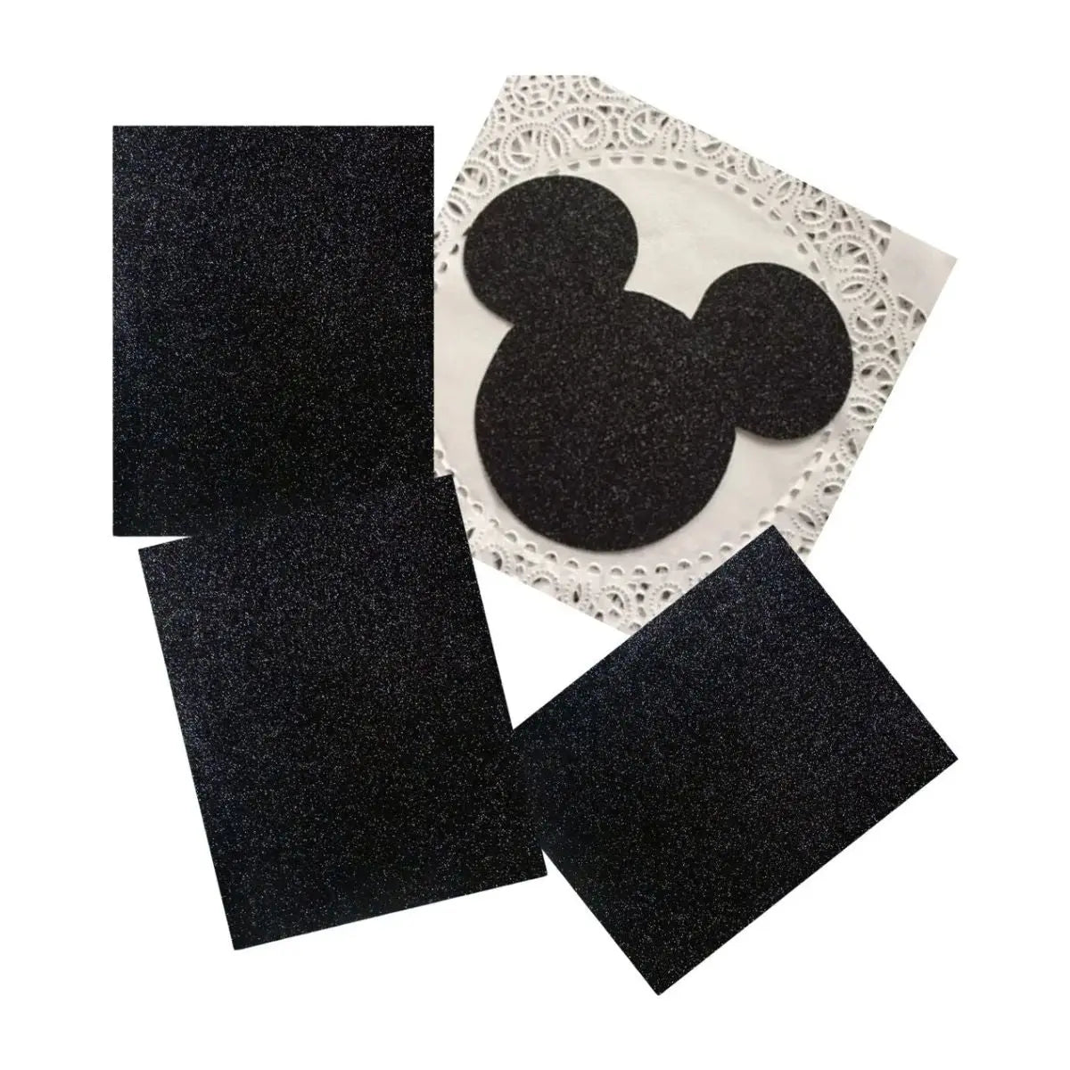 FOAMI DIAMANTADO TAMAÑO CARTA CONFETTI PQT C/10 PZAS Negro - Confetti - empaque