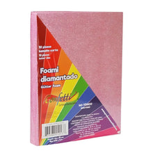 FOAMI DIAMANTADO TAMAÑO CARTA CONFETTI PQT C/10 PZAS Rosa - Confetti - vista trasera