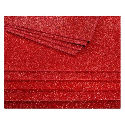FOAMI DIAMANTADO TAMAÑO CARTA CONFETTI PQT C/10 PZAS Rojo - Confetti - empaque