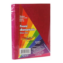 FOAMI DIAMANTADO TAMAÑO CARTA CONFETTI PQT C/10 PZAS Rojo - Confetti