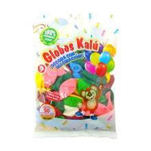 50 GLOBOS LÁTEX MARCA KALU #9 PQT CON 50GRMS C/U SURTIDO - Confetti