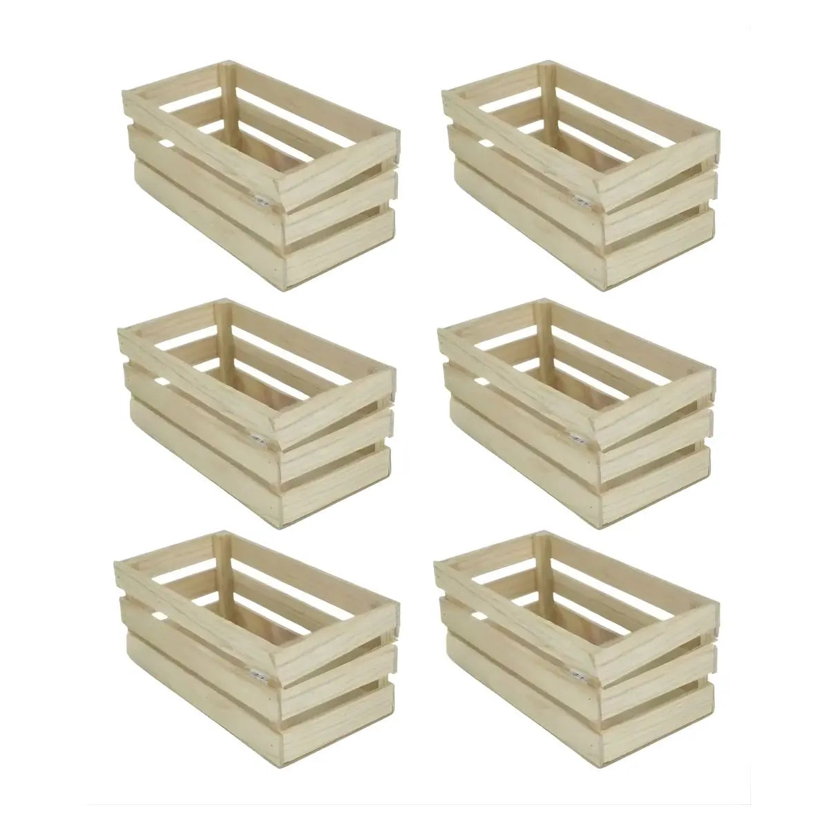 PACK 6 HUACAL DE MADERA DE 15 X 20 CM 3 TIRAS - Confetti - vista lateral