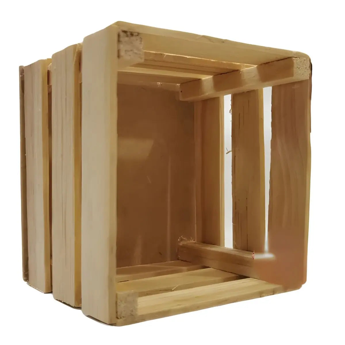 PACK 10 HUACAL DE MADERA DE 10 X 10 CM 3 TIRAS - Confetti - vista lateral